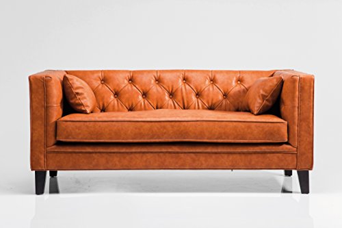 Sofa Texas Brown Polstersofa 2-Sitzer 2er Kunstledersofa by Kare Design