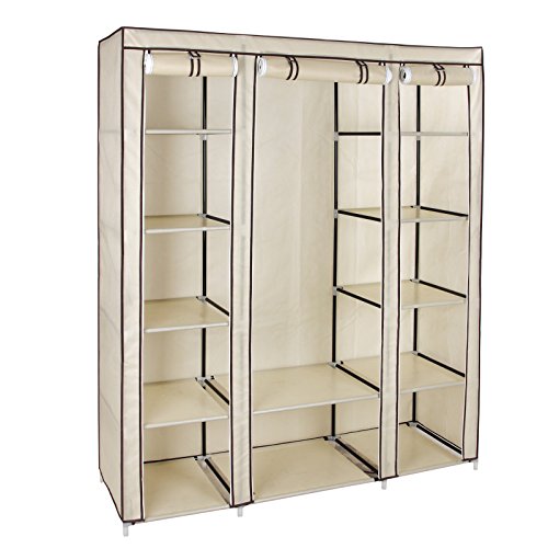 Songmics Kleiderschrank XXL 175 x 150 x 45 cm Faltschrank Stoffschrank mit Kleiderstange