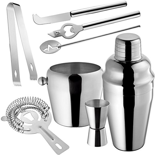 TecTake® Cocktailshaker Cocktail Set 8-teilig Shaker Bar Mixer