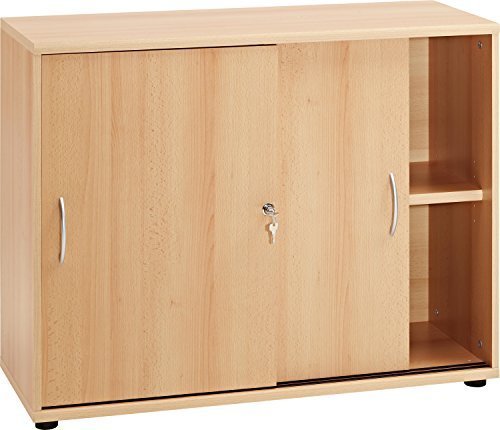 VCM Sideboard Ordner Schrank Akten Büro Möbel Regal mit Schiebetüren "Aktano 470" Universalschrank 76 x 100 x 40 cm