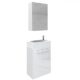 VICCO Waschplatz 45 cm Weiß Hochglanz - Badmöbel Set - Unterschrank Waschbecken Spiegelschrank Waschtisch Gäste