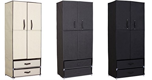 WOLTU SS5022 Serie Kleiderschrank mit Flügeltür Garderobenschrank Faltschrank Schmal Stoff Textil Garderoben Schrank Regal 74x46x172 cm