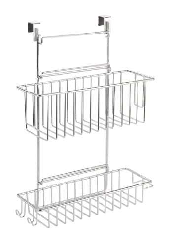 Wenko 818110 Küchenschrank Einhängregal- mit 2 Ablagen, verchromtes Metall, 32 x 47 x 12.5 cm, Chrom