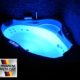 Whirlpool Badewanne Karibik Basic MADE IN GERMANY 140 x 140 + 150 x 150 cm mit 13 Massage Düsen + Unterwasser Beleuchtung / Licht + Balboa + MIT Armaturen