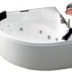 Whirlpool Badewanne Karibik Profi MADE IN GERMANY 155 x 155 cm mit 25 Massage Düsen + LED Unterwasser Beleuchtung / Licht + Heizung + Ozon Desinfektion + MIT Armaturen Eckbadewanne