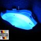 Whirlpool Badewanne Paris MADE IN GERMANY mit 8 Massage Düsen + LED Unterwasser Beleuchtung / Licht + Balboa + OHNE Armaturen runde Eckbadewanne