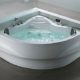 Whirlpool Badewanne St. Tropez mit 14 Massage Düsen + Heizung + Ozon Desinfektion + LED Unterwasser Beleuchtung / Licht + Wasserfall + Radio - Sprudelbad Hot Tub indoor / innen günstig