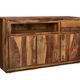 Woodkings® Sideboard Blackdale 3türig Massivholz Palisander, Anrichte Design Kommode Schubladen, Sheesham Massiv Holzmöbel