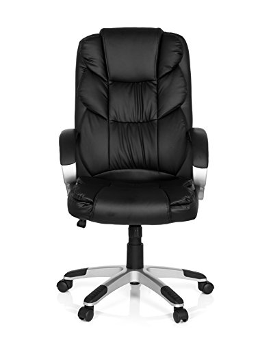 XXL Chefsessel mit Armlehne RELAX BY155 Kunstleder Schwarz Bürostuhl ergonomisch gepolstert 722300 MyBuero