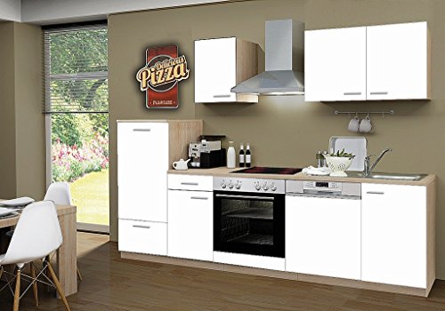 idealShopping Küchenblock mit Geschirrspüler und Ceranfeld Classic 270 cm in weiß