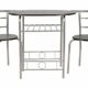 ts-ideen 3er Set Essgruppe Esstisch 3-teilig Küchentisch mit Stühlen aus Alugestell + MDF in silber und schwarz 80 x 53 cm für Esszimmer Küche