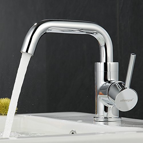 ubeegol 360° Drehbar Wasserhahn Bad Waschtischarmatur Waschbecken Armatur Chrom Einhebelmischer Mischbatterie Badezimmer Küche Spülbecken Küchenarmatur