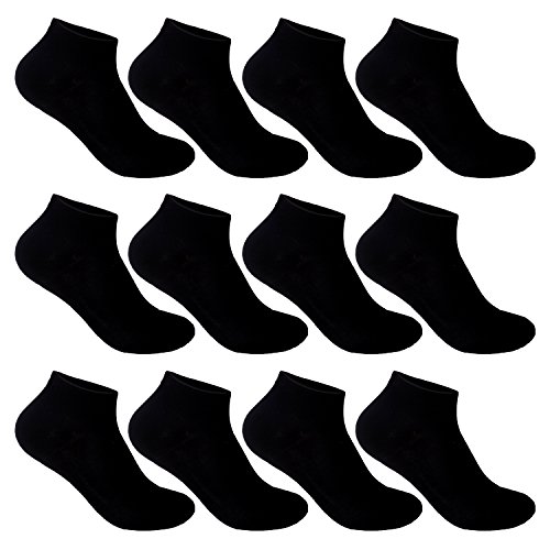 12 Paar Sneaker Socken Damen Kurzsocken Füßlinge atmungsaktive Baumwolle in Schwarz Weiß und Grau L&K-II 92201VA