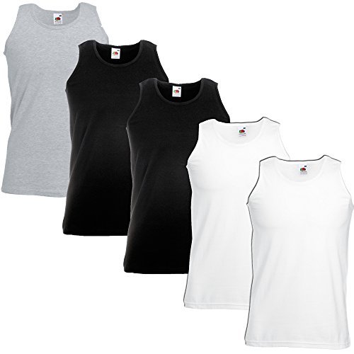 5 Packung Fruit of the Loom Herren Athletic Unterhemden Tank Top T-Shirt alle Größen und Farben