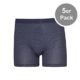 5er Spar-Pack - ESGE - Ringel - Herren Pants Shorts - Unterhose kurz mit Bein mit Eingriff - Feinripp - Größe 5 bis 9 - Dunkel-Blau und Schwarz