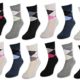 6 oder 12 Paar Damensocken ohne Gummi Baumwolle Karo Kariert Damen Socken - E-800 - sockenkauf24