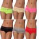 6er Pack Damen Pantys in VIELEN VERSCHIEDENEN FARBEN Unterwäsche Hot Pants Dessous Hipster Boxershorts mit Schleife und Spitze