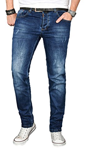 A. Salvarini Designer Herren Jeans Hose Regular Slim Fit Jeanshose Basic Stretch