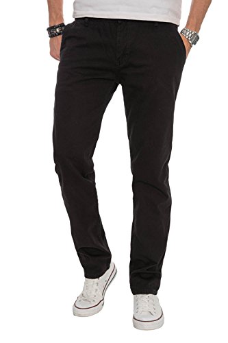 A. Salvarini Herren Designer Chino Stoff Hose Chinohose Regular Fit AS016