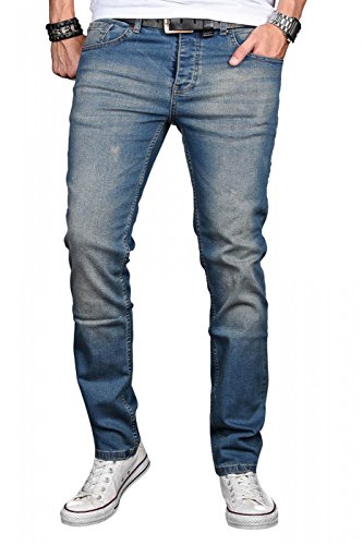 A. Salvarini Herren Designer Jeans Hose Stretch Basic Jeanshose Regular Slim