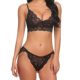 ADOME Damen Dessous Set Ungefüttert Bralette Unterwäsche Floral Spitze BH und Slips Strumpfband Set Erotik Reizwäsche