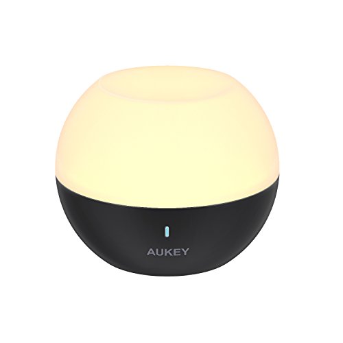 AUKEY Nachtlicht Kind, mini tragbare wiederaufladbare Nachttischlampe, IP65 Wasserdicht & Sturzfest, Mobile Wandlampe Wandleuchte mit Farbwechsel RGB, Dimmbares Weiß & Warm Licht