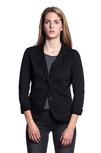 Abbino 15426 Damen Blazer Sakkos Jacken - Made in Italy - 6 Farben - Damenblazer Frühjahr Sommer Herbst Winter Unifarben 2 Knöpfe Freizeit Hüftlang Locker Sitzend Feminin Sexy Sportlich Festlich