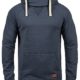 BLEND 703585ME Sales Herren Kapuzenpullover Hoodie Sweatshirt mit Kapuze und optionalem Teddy-Futter sowie Crossover-Kragen aus hochwertiger Baumwollmischung Meliert