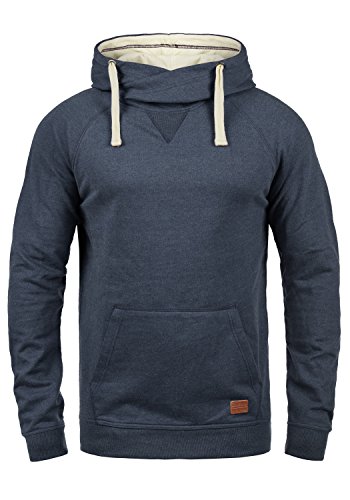 BLEND 703585ME Sales Herren Kapuzenpullover Hoodie Sweatshirt mit Kapuze und optionalem Teddy-Futter sowie Crossover-Kragen aus hochwertiger Baumwollmischung Meliert