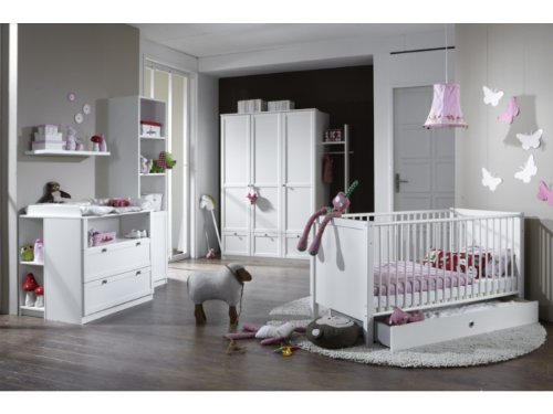 Babyzimmer Kinderzimmer Schrank Wickelkommode Bett Filou 8-teilig