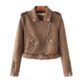 Baymate Damen Classics Jacke Elegant Wildleder Suede Kurz Jacket Outwear