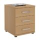 Bürocontainer Schreibtischcontainer Büroschrank TORONTO, buchefarben, abschließbar mit 3 Schubladen, 44 x 58 x 45 cm