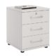 Bürocontainer Schreibtischcontainer Büroschrank TORONTO, weiß, abschließbar mit 3 Schubladen, 44 x 58 x 45 cm