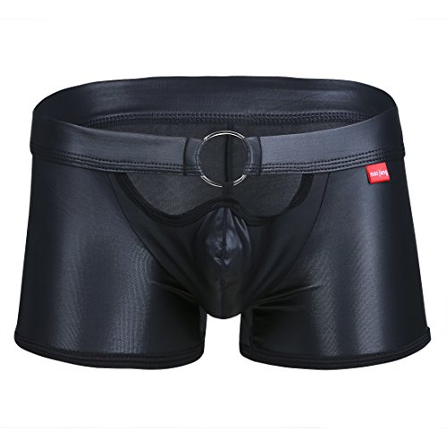 CHICTRY Herren Wetlook Boxershorts Hose Lackleder Shorts Glänzend Männer Badehose Clubwear Boxer Brief Pants