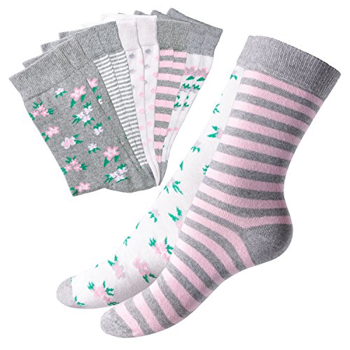 Celodoro 10 Paar - Süße Damen Socken mit verschiedenen Motiven und Mustern - Baumwollmischung - Freizeit, Arbeit, Sport