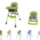 Clamaro "babyHIGH" Kinder Baby Hochstuhl (5 Farben wählbar) mit Sicherheitsgurt und 2in1 Tablett, Babyhochstuhl klappbar, gepolstert, mit abwischbaren Sitzpostern und mit rutschfesten Standfüßen