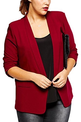 Cokar Blazer Damen Langarm Große Übergröße Einfarbig Jacke Ohne Verschluß