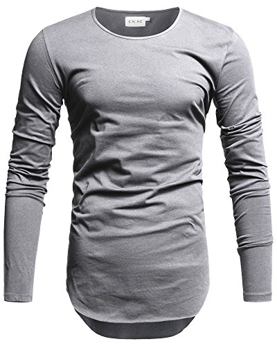 Crone Herren Langarm Shirt Longsleeve Slim Fit T-Shirt Leicht Oversize Basic Sweatshirt in vielen Farben