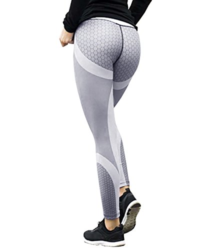 Damen Yoga Leggings Hose , Yogogo Pants | Dünne Hosen | Mesh Muster Print Fitness Leggings | Sport Workout Leggins | Elastische Dünne Hosen | Trainieren | Atmungsaktive | Sporthose