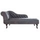 Design Chesterfield Recamierè antik grau Récamiere Chaiselongue Chaise Longue Sofa Wohnzimmer Ottomane