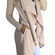 ECOWISH Damen Maxi Offene Cardigan Strickjacke Asymmetrisch Strickmantel Mantel mit Tasche