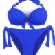 EONAR Damen Seitlich Gebunden Bikini-sets Abnehmbar Bademode Push-up Bikinioberteil mit Nackenträger