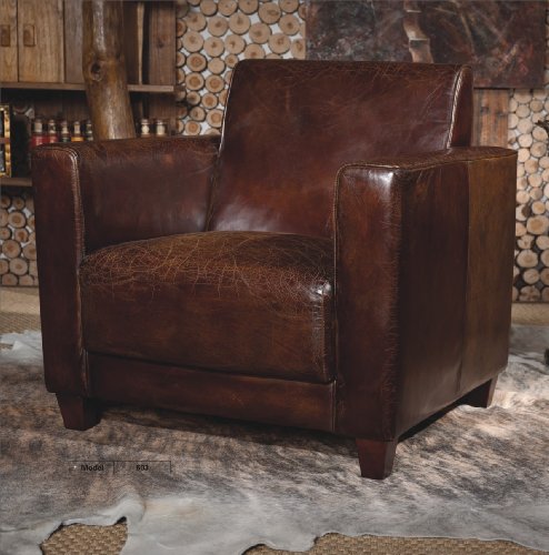 Echtleder Vintage Sessel Ledersessel Braun Antik Design Lounge Retro Sofa Möbel NEU 441