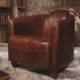 Echtleder Vintage Sessel Ledersessel Braun Design Lounge Clubsessel Sofa Möbel NEU 443