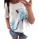 Elecenty Damen Shirt Hemden Strandbluse Tops Bluse Reizvolle Oberteile Kurzarm T-Stücke High Heels Druck Sommerhemd Lose Hemd Blusen Haushemd Damenmode Frauen Blusenshirt Sommerbluse