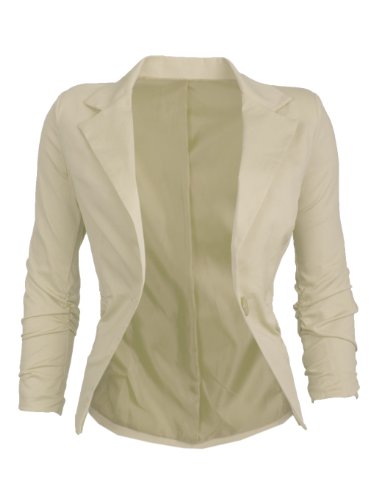 Eleganter Damenblazer Blazer Baumwolle Jäckchen Business Freizeit Party Jacke in 26 Farben 36 38 40 42