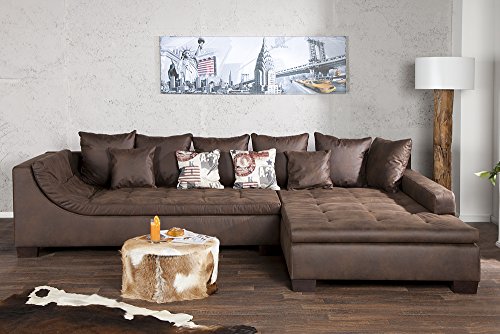 Exclusive Wohnlandschaft MOMBASA braun Antik Ecksofa