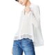 FIND Bluse Damen mit Spitzensaum und Streifenmuster