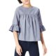 FIND Damen Bluse mit Rüschen aus Chambray