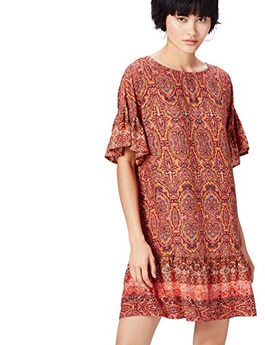 FIND Kleid Damen mit Boho-Muster und Glockenärmeln